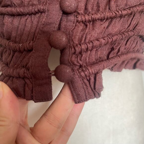 Urban Outfitters Ruch Button Crop Tank Womens Top Sz Med Chocolate Boho Layer - Picture 4 of 12